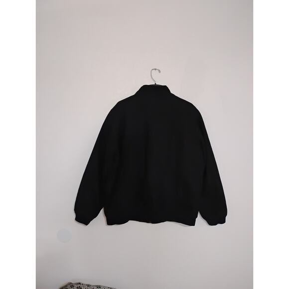 Claiborne Jacket Mens Adult Size XL Black Letterman Style Wool Blend Lined - Picture 2 of 10